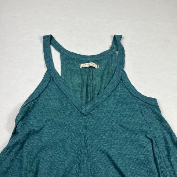 We The Free People Crush On You Tank Top Teal Sleeveless V-Neck Relaxed Fit M - Picture 3 of 10